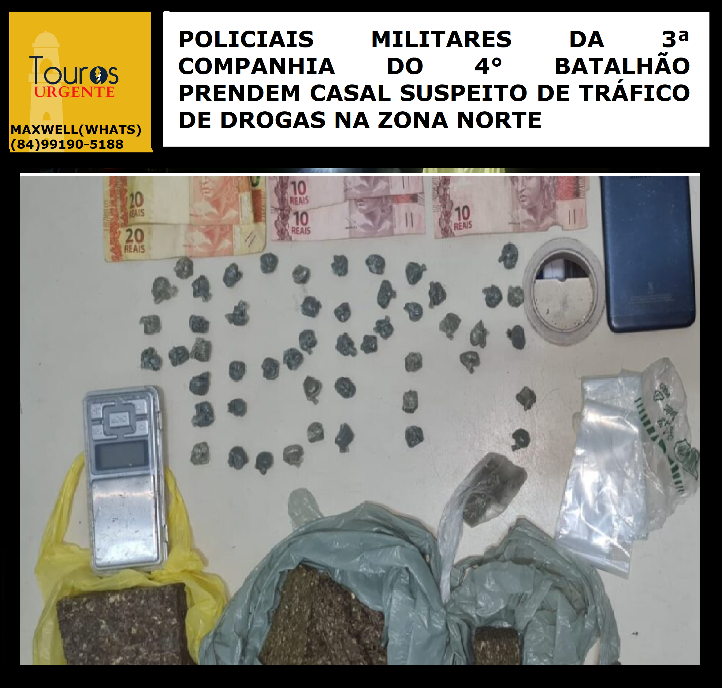 ​POLICIAIS MILITARES DA 3ª COMPANHIA DO 4° BATALHÃO PRENDEM CASAL...